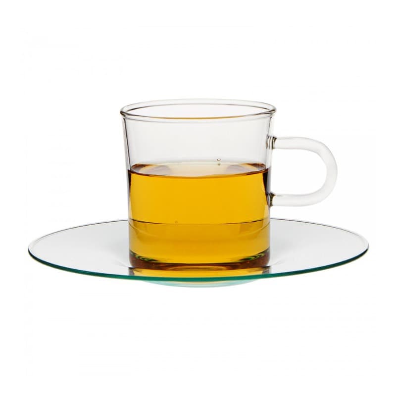 GLASS COSTA SMALL CUP WITH GLASS SAUCER