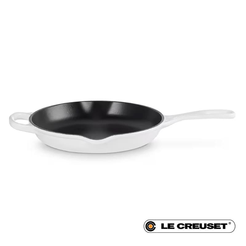 23CM SIGNATURE CAST IRON ROUND SKILLET - WHITE