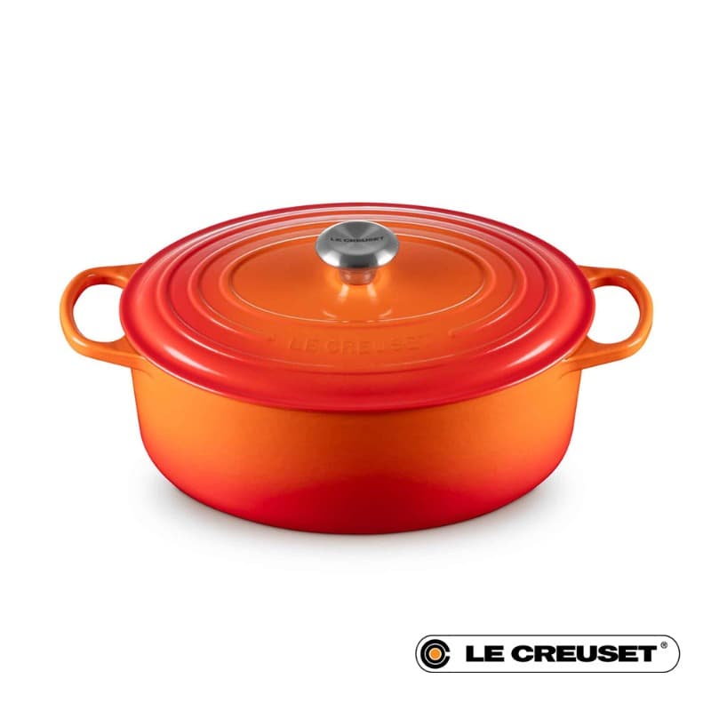 31CM CAST IRON OVAL SHALLOW CASSEROLE - VOLCANIC