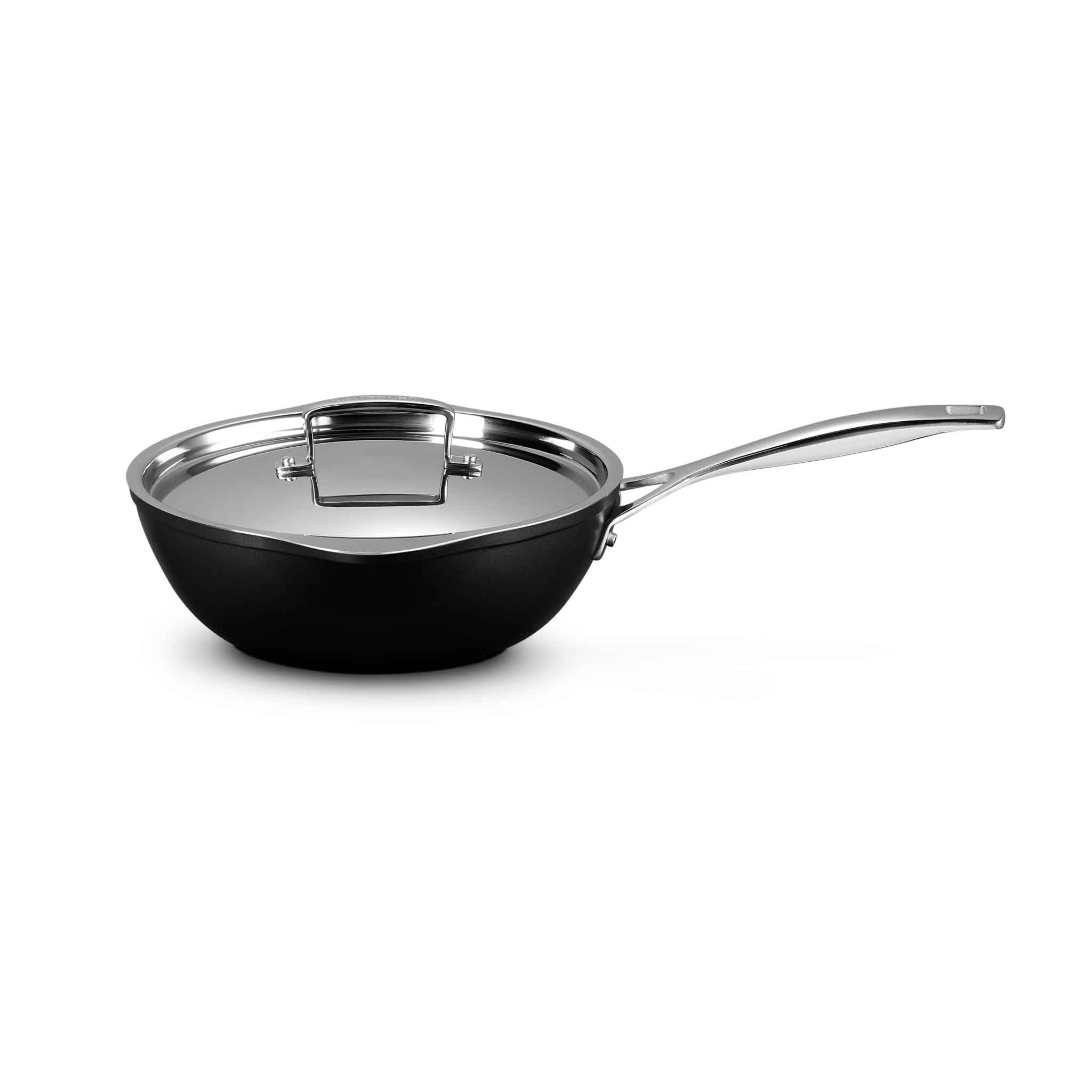 24CM TOUGHENED NON STICK CHEF'S PAN WITH POURING SPOUTS