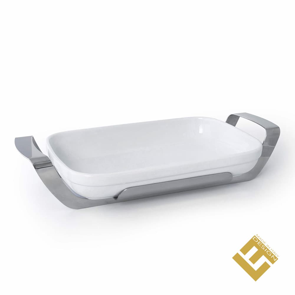 RECTANGULAR DISH STAINLESS STEEL HOLDER WITH LID