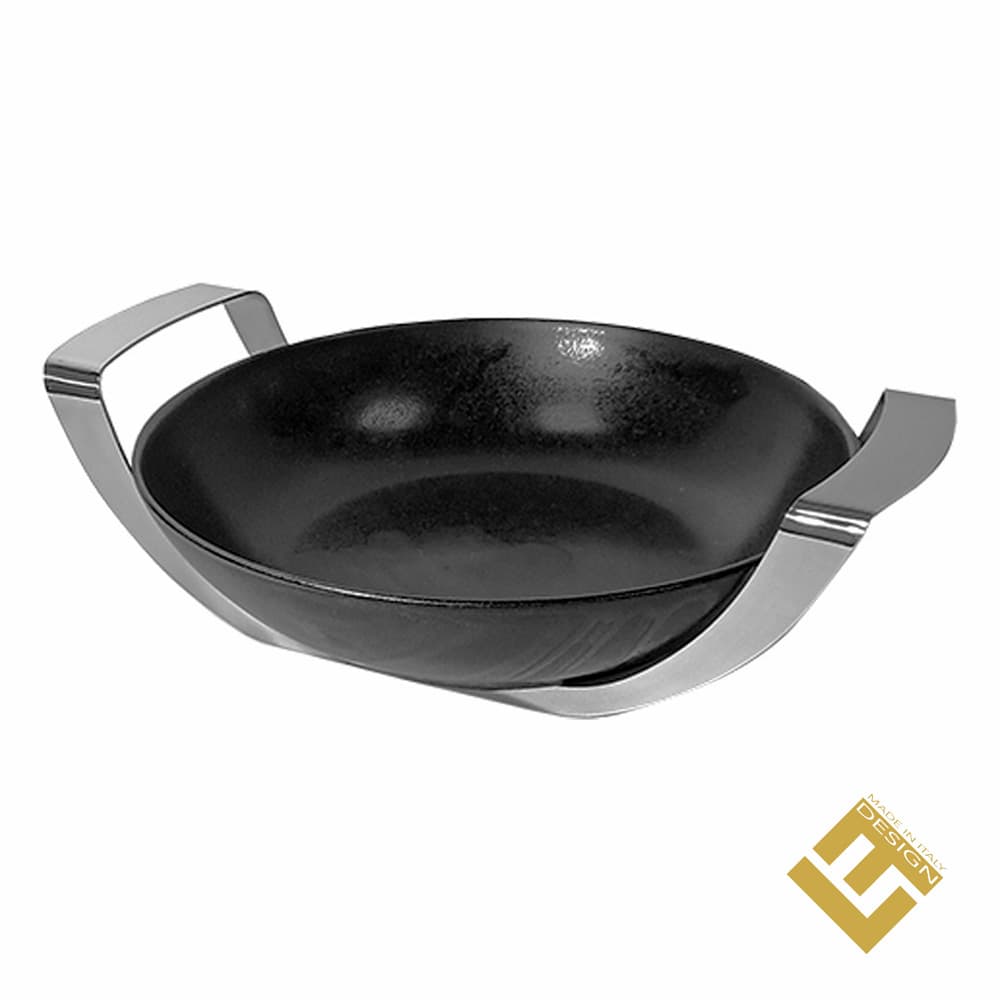 BLACK ROUND DISH - STAINLESS STEEL HOLDER