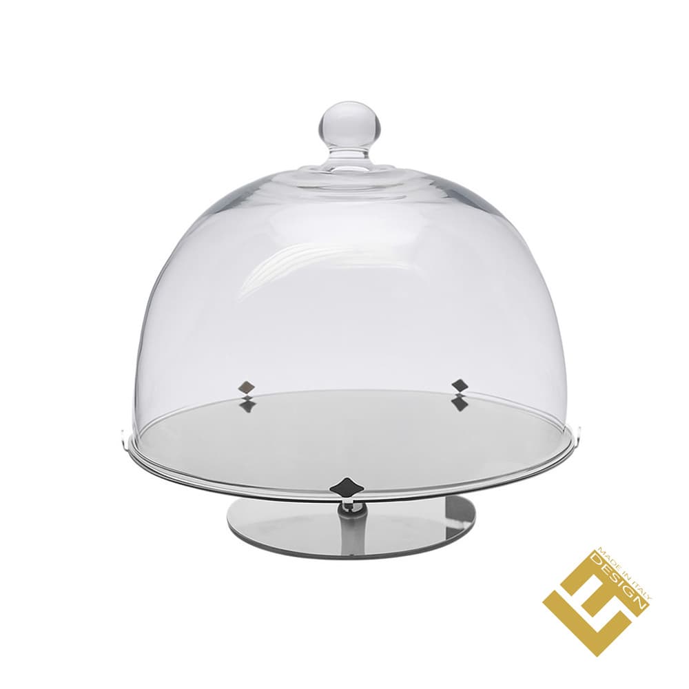 STAND W/GLASS DOME - STAINLESS STEEL