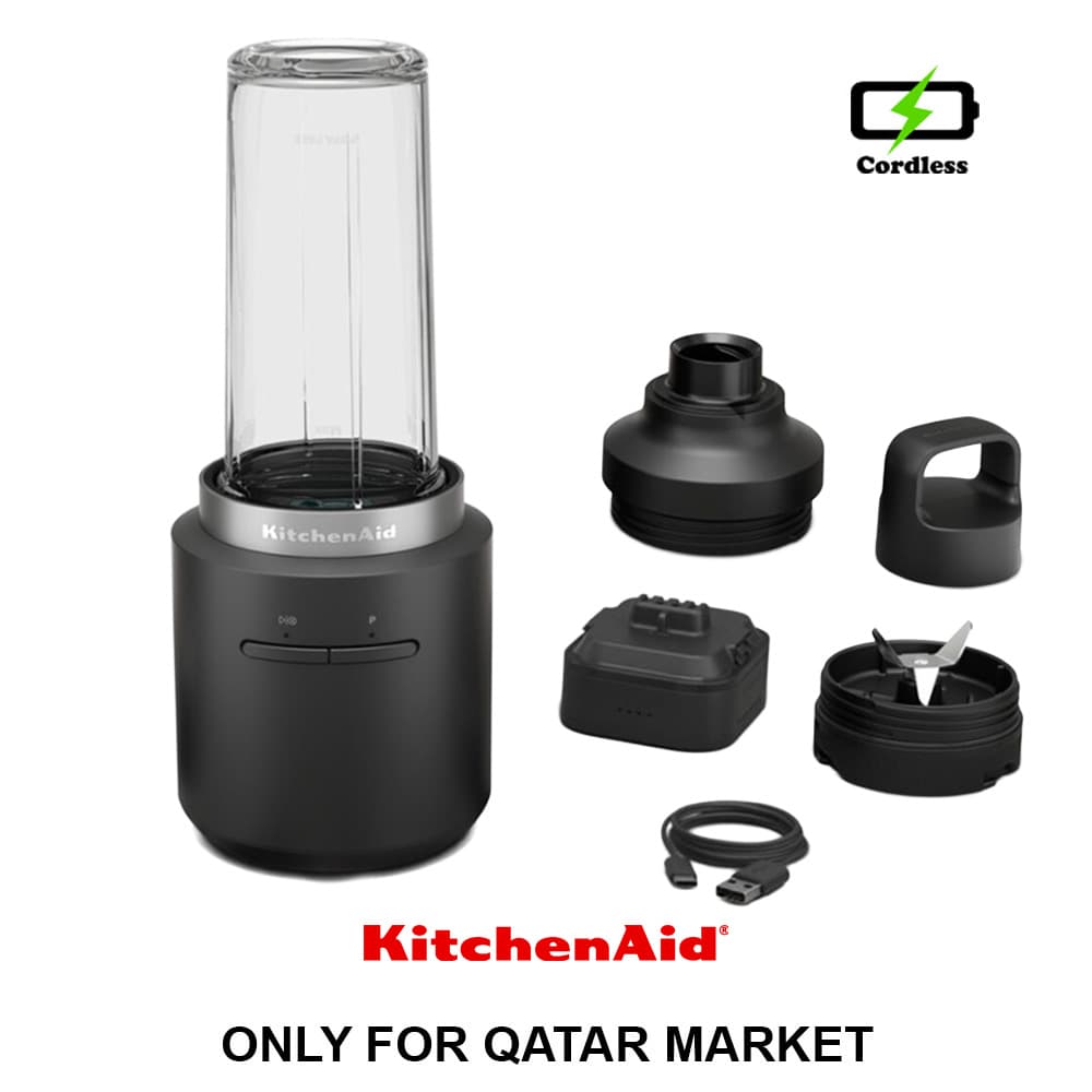 CORDLESS PORTABLE BLENDER WITH BATTERY - BLACK MATTE