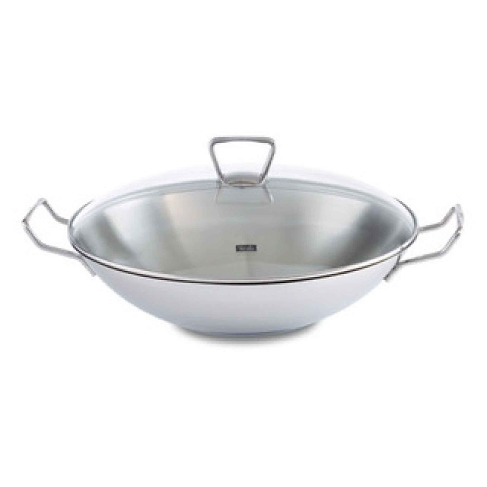 KUNMING WOK 36CM WITH GLASS LID WITH DEEP-FRYING RACK