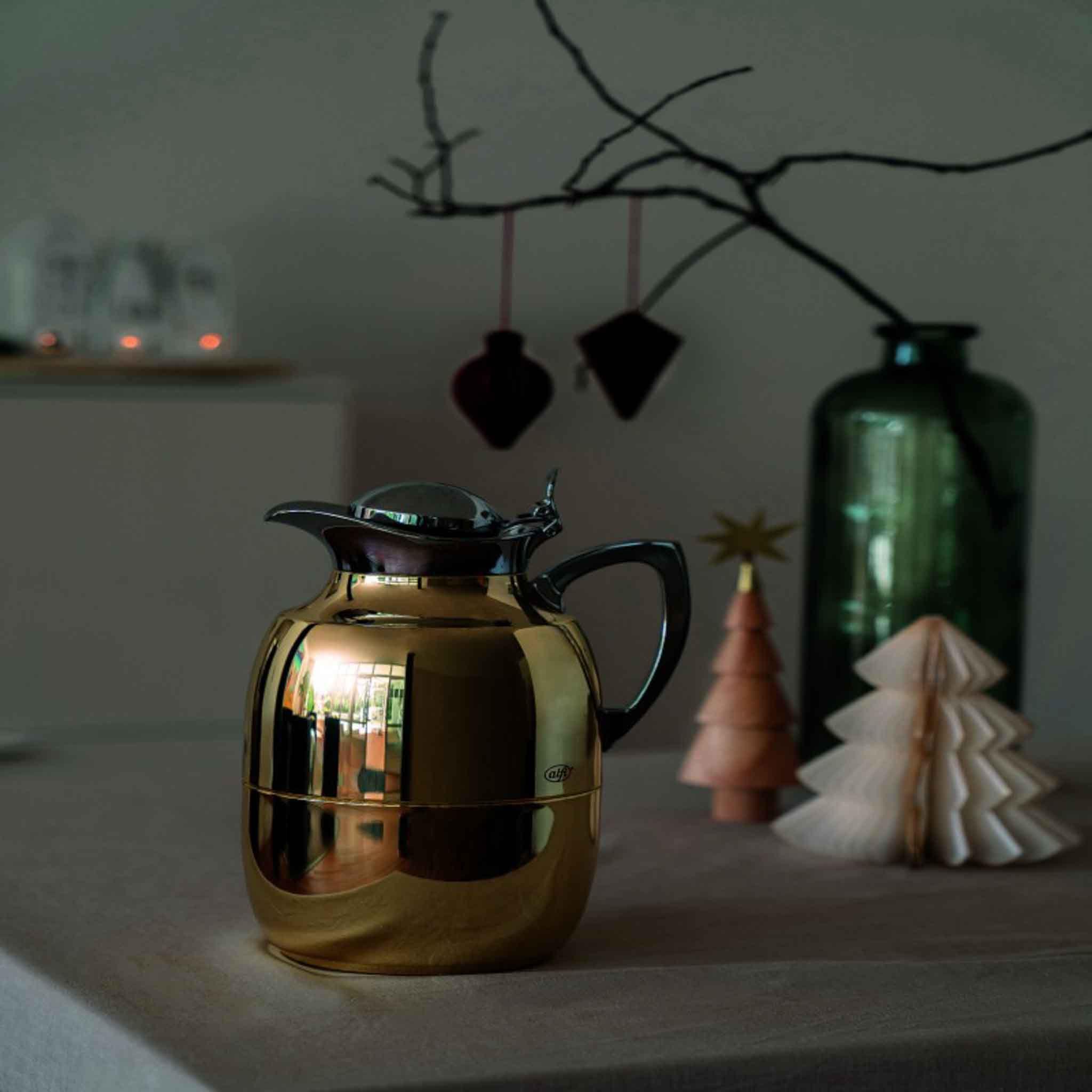 1.0L INSULATED CARAFE JUWEL S/S - GOLD PLATED