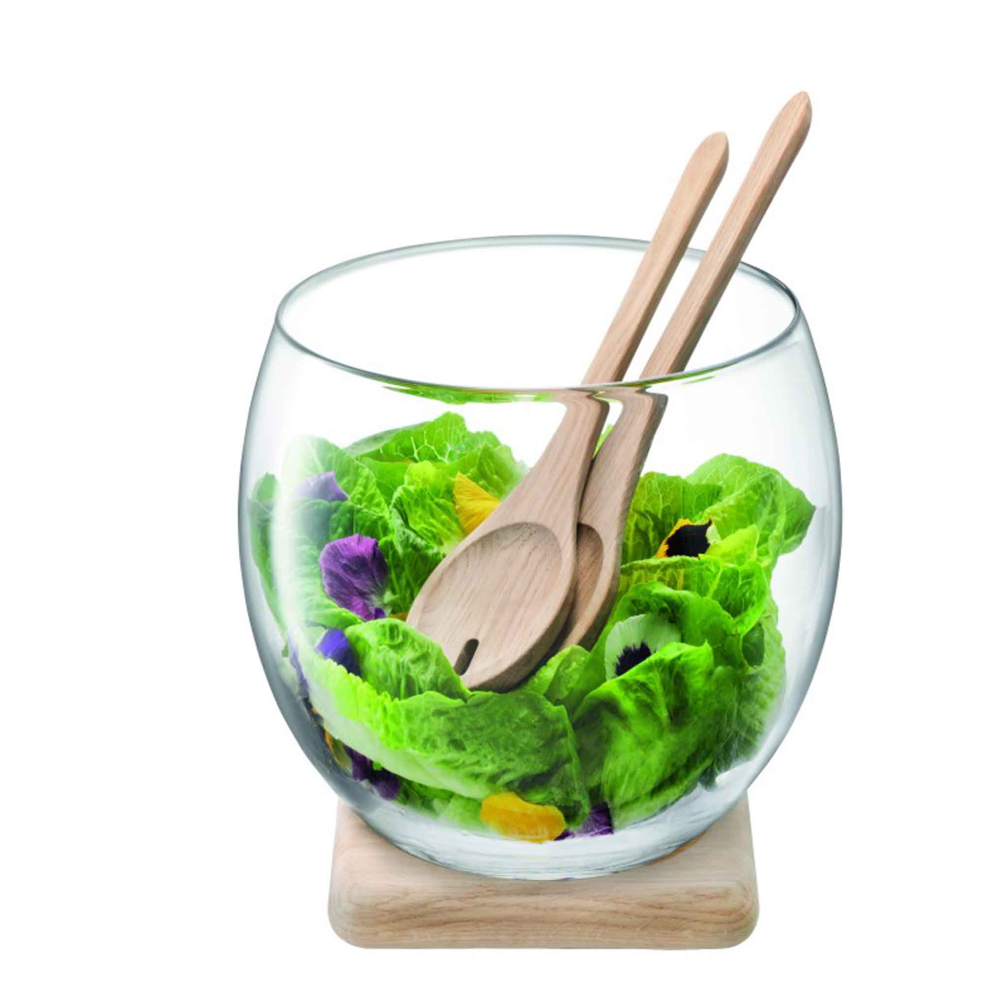 SERVE SALAD SET & OAK BASE CLEAR