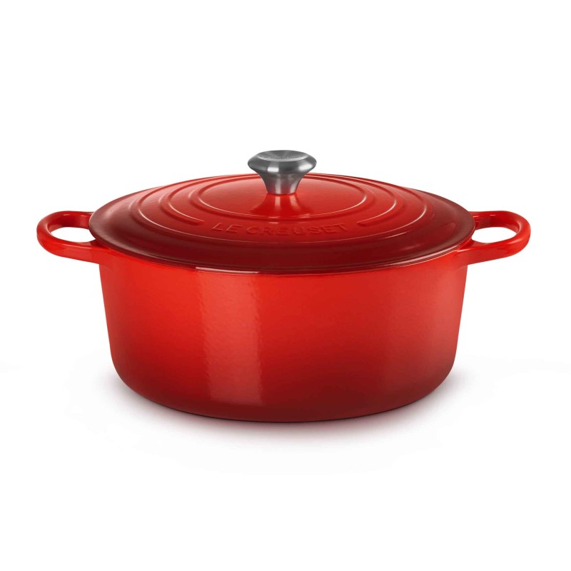 Le Creuset Signature Cast Iron Round Casserole 30cm Cerise