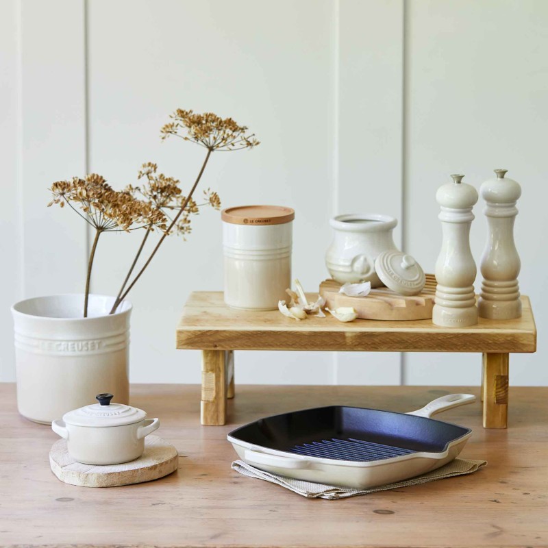 Le Creuset Signature Cast Iron Square Grillit 26cm Meringue