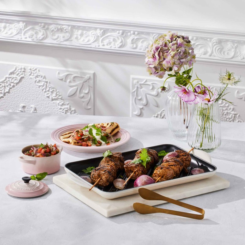 Le Creuset Signature Cast Iron Rectangular Grill 32cm Meringue