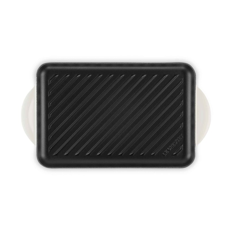 Le Creuset Signature Cast Iron Rectangular Grill 32cm Meringue