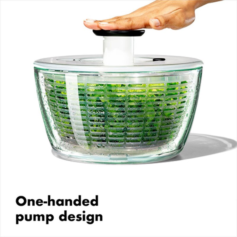 GLASS SALAD SPINNER