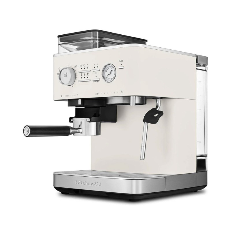 SEMI AUTOMATIC ESPRESSO MACHINE WITH BURR GRINDER - PORCELAIN WHITE