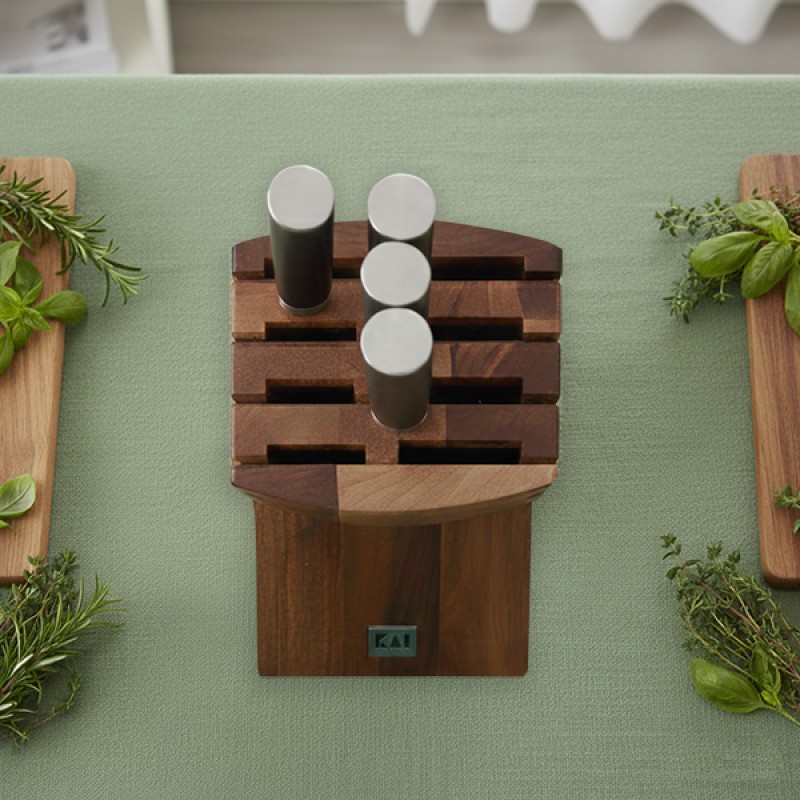 KNIFE BLOCK WALNUT