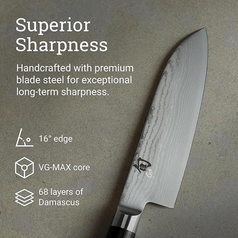 SHUN SANTOKU KNIFE 16.25CM