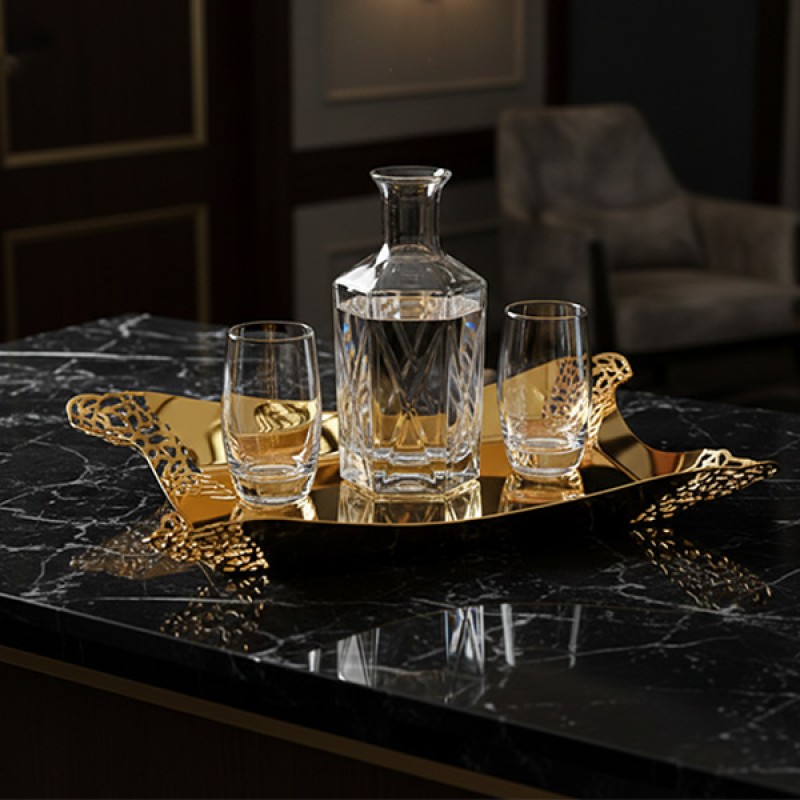 TRAY S/S GOLD PLATED