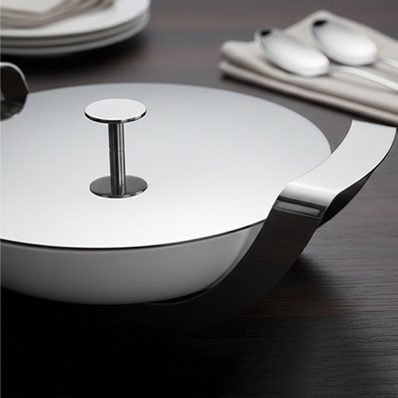 ROUND DISH STEEL HOLDER LID STAINLESS STEEL