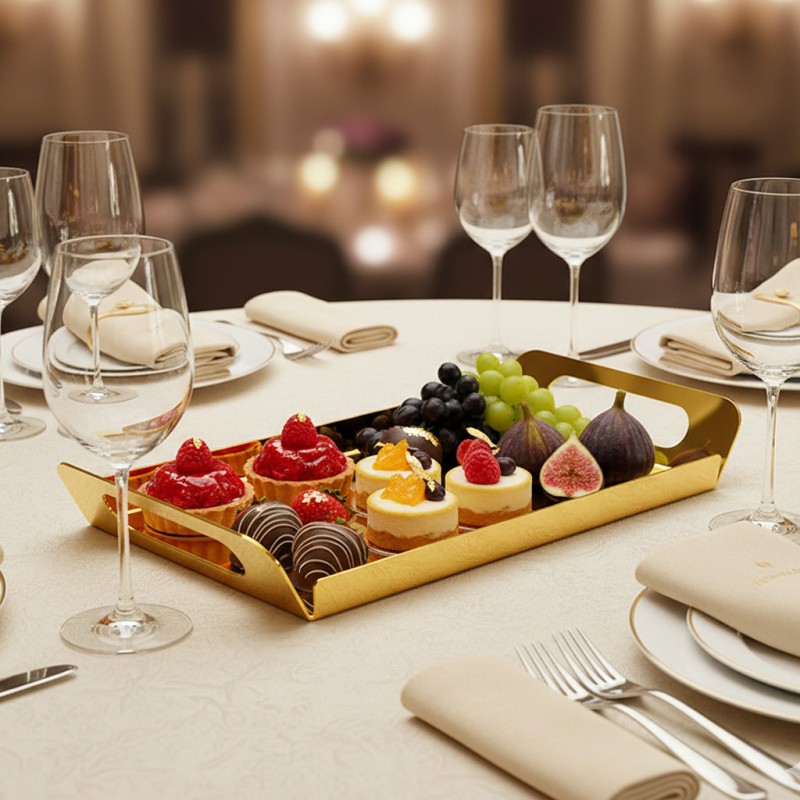 TRAY S/S GOLD PLATED