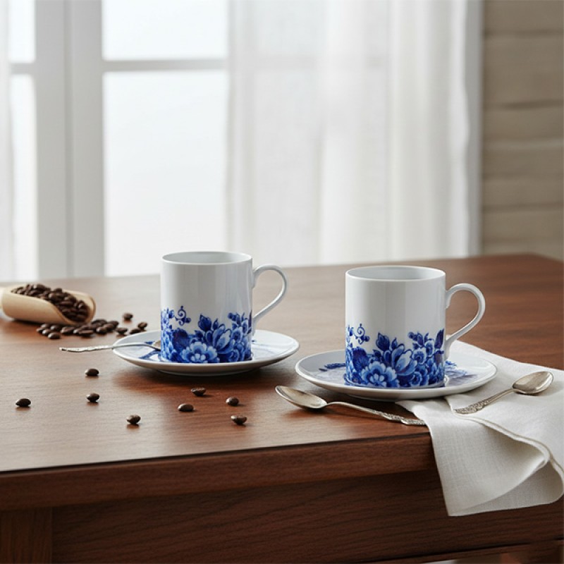 TEA CUP & SAUCER BLUE MING
