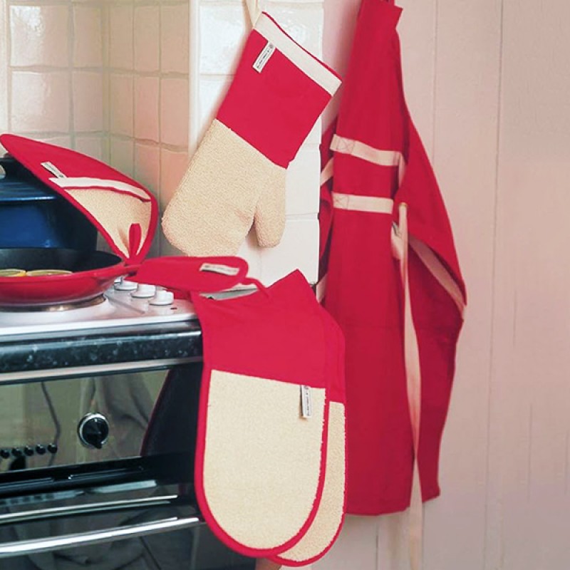 DOUBLE OVEN GLOVE - 4 LAYERED - CERISE