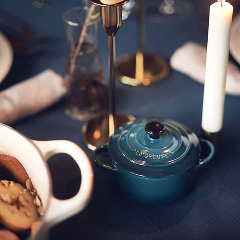 10CM STONEWARE MINI COCOTTE - DEEP TEAL
