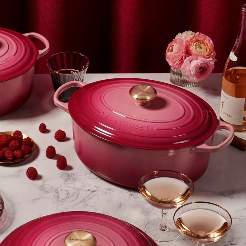 31CM CAST IRON OVAL SHALLOW CASSEROLE - BERRY LIGHT