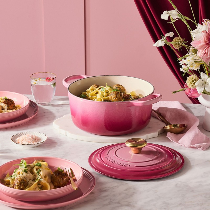 31CM CAST IRON OVAL SHALLOW CASSEROLE - BERRY LIGHT