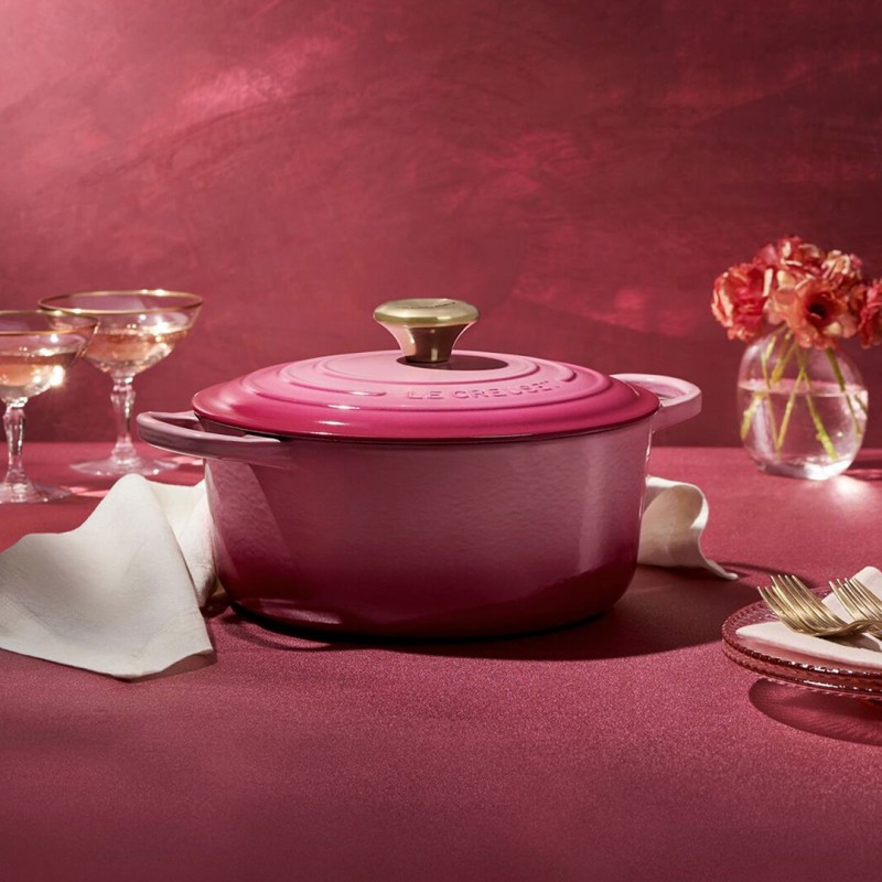 31CM CAST IRON OVAL SHALLOW CASSEROLE - BERRY LIGHT
