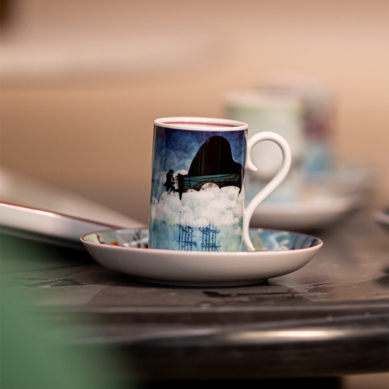SET 4 COFFEE CUPS W/SAUCERS FUR BEETHOVEN
