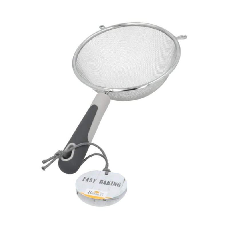 SIEVE | 16 CM STAINLESS STEEL WITH PLASTIC HANDLE EASY BAKING