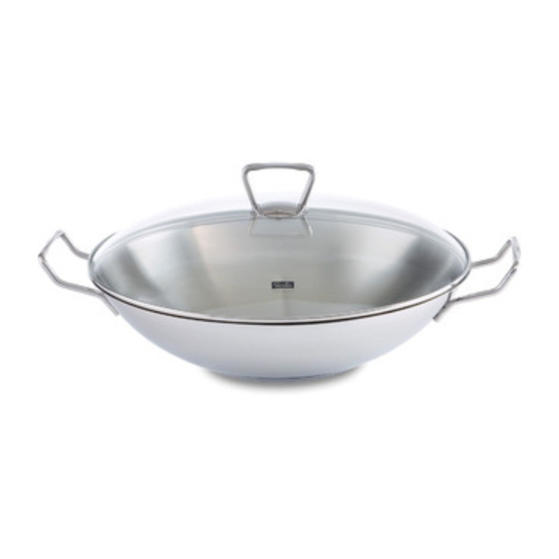 KUNMING WOK 36CM WITH GLASS LID WITH DEEP-FRYING RACK