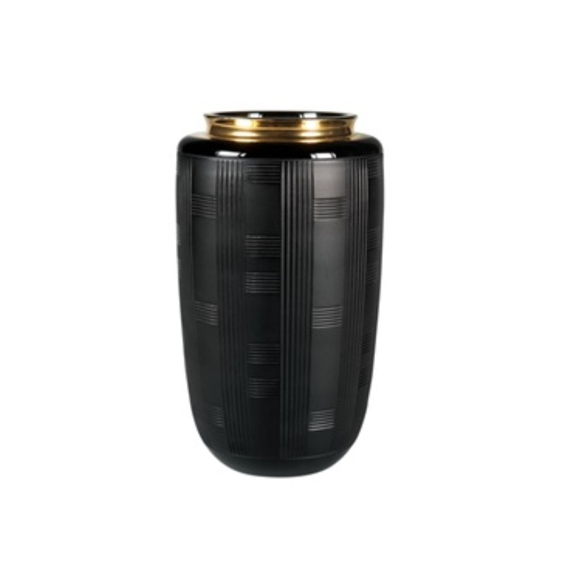 CASE W/SMALL VASE JET BLACK