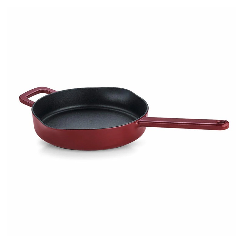 CAST IRON BURGUNDY RED PAN 26CM ROUND