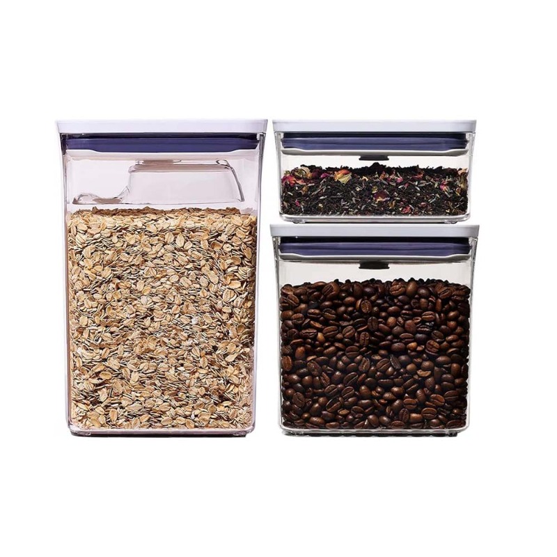 3-PC RECTANGLE POP CONTAINER SET WITH SCOOP