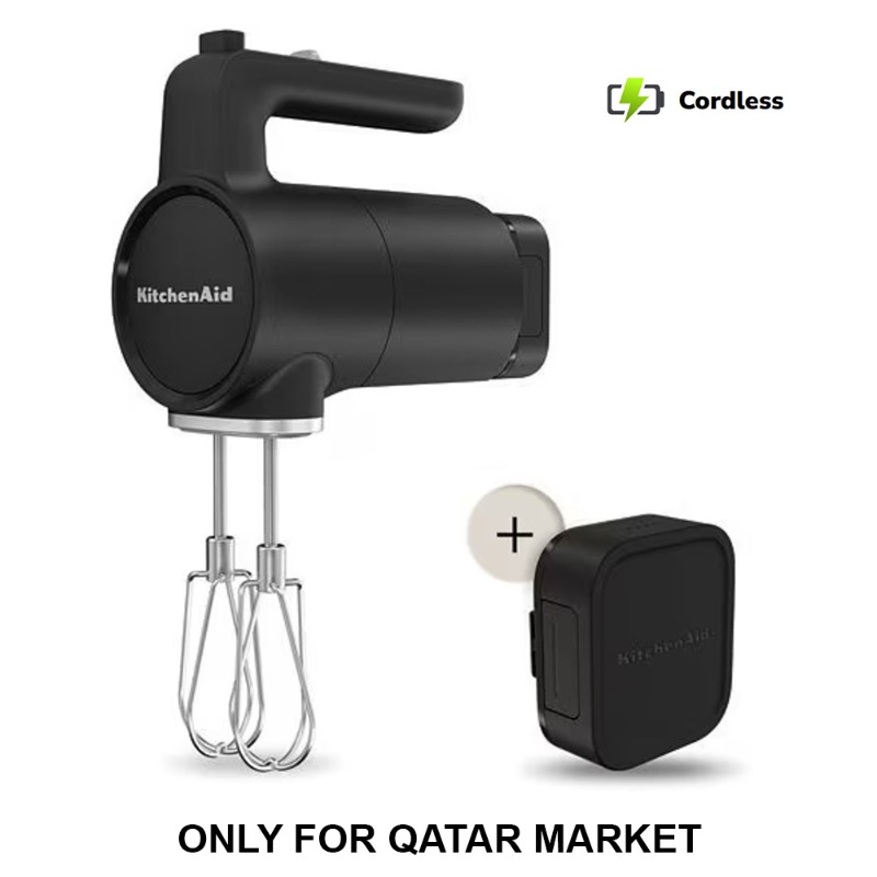 CORDLESS HAND MIXER WITH BATTERY - MATTE BLACK