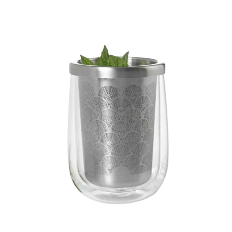 TEA GLASS W/TEA INFUSER FUSION GLASS