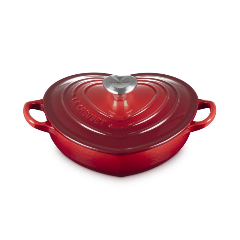 TRD HEART DISH SS HEART KNOB CERISE