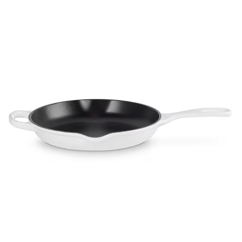 23CM SIGNATURE CAST IRON ROUND SKILLET - WHITE