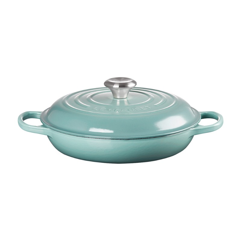 26CM SIGNATURE CAST IRON BRAISER - SEA SALT