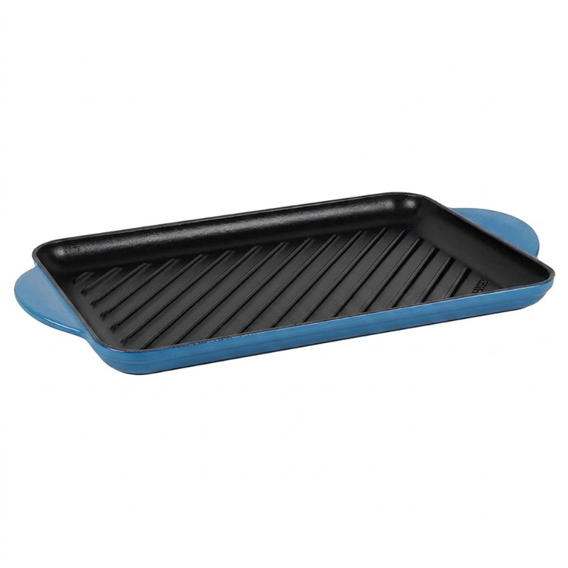 32CM CAST IRON RECTANGULAR GRILL - AZURE