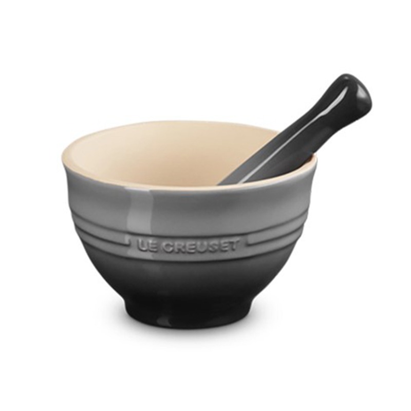 300ML STONEWARE MORTAR & PESTLE - FLINT