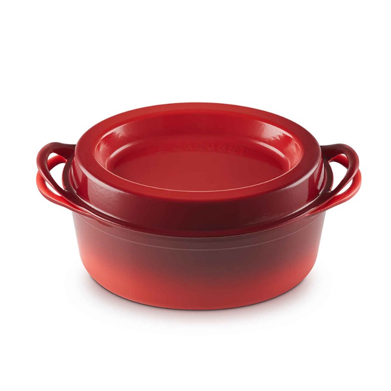 32CM CAST IRON OVAL DOUFEU - CERISE