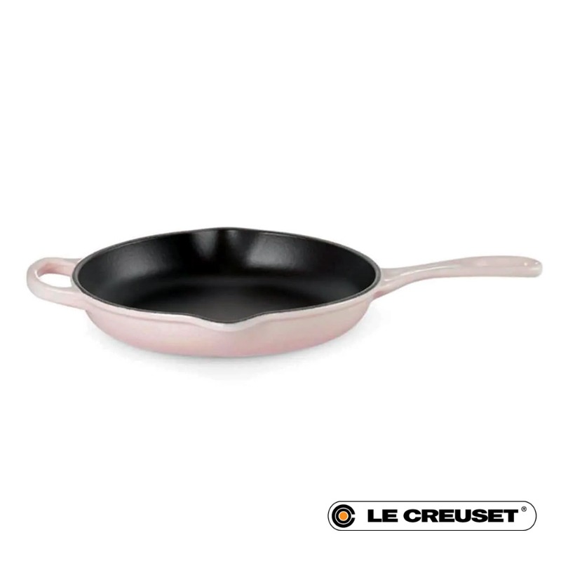 23CM SIGNATURE CAST IRON ROUND SKILLET - SHELL PINK