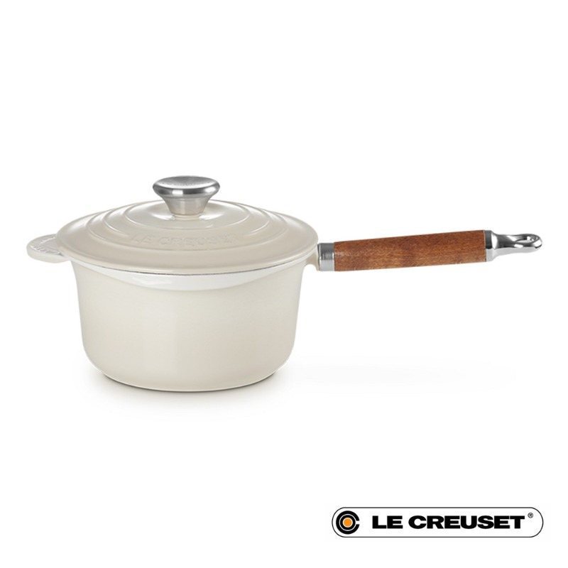 18CM CAST IRON SAUCEPAN WOODEN HANDLE - MERINGUE
