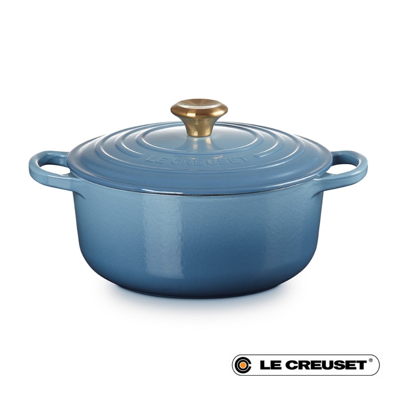 20CM SIGNATURE ENAMELLED CAST IRON ROUND CASSEROLE - CHAMBRAY