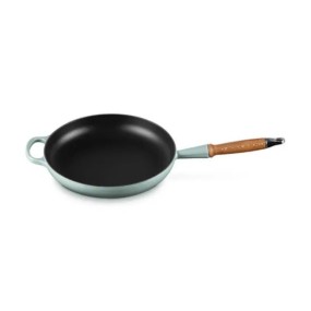 28cm CAST IRON FRYING PAN WITH WOODEN HANDLE - SEA...