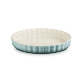 28cm STONEWARE FLUTED FLAN DISH - SEA SALT