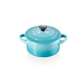 STONEWARE PETITE ROUND CASSEROLE - TEAL