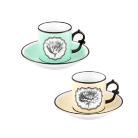 SET 2 COFFEE CUPS & SAUCER YELLOW