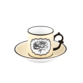 COFFEE CUP & SAUCER YELLOW HERBARIAE